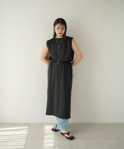 「rectangle」 ノースリーブワンピース FREE アイボリー レディース_画像6