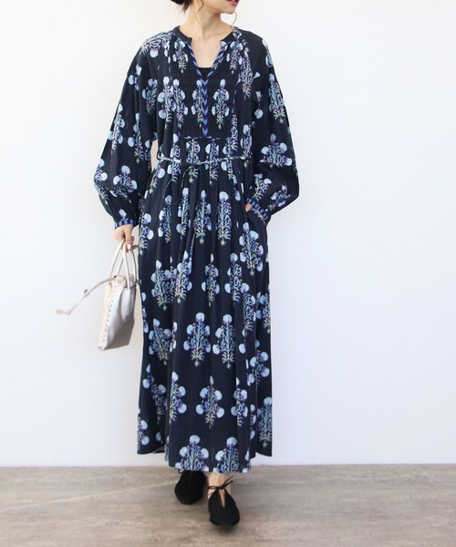 ne quittez pas 長袖ワンピース NE QUITTEZ PAS! 「NE PAS!」 長袖ワンピース 38 ネイビー レディース