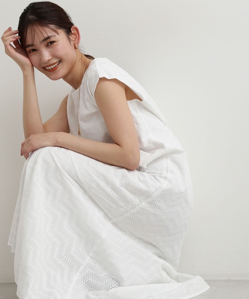 「NATURAL BEAUTY BASIC」 ノースリーブワンピース MEDIUM ブラック レディース_画像2