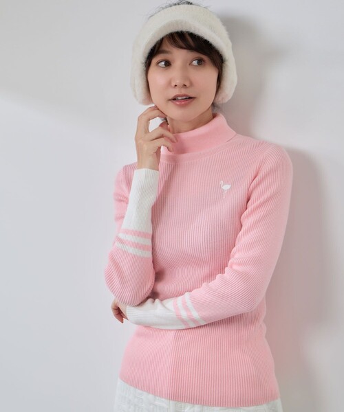 JUN&ROPE タートルネックセーター JUN&ROPE'（ジュンアンドロペ） ニット セーター バイカラー切替リブ