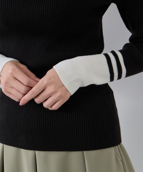 JUN&ROPE'（ジュンアンドロペ） ニット セーター バイカラー切替リブ