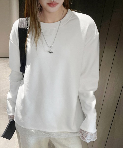 白　コットンラウンドカットソー、クルーネック白 tシャツ 7分袖ラウンドネックカットソー レディース : ZOZOTOWN Yahoo