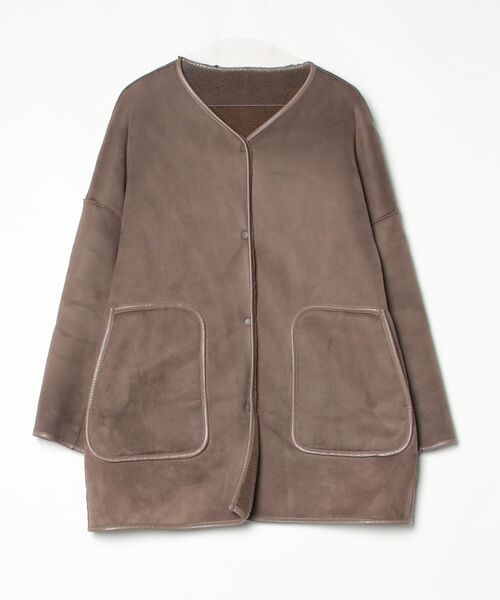 新品未使用タグ付き　ROUGE VIF ノーカラーコート Rouge vif（ルージュ ヴィフ） ノーカラーコート コート ノーカラー