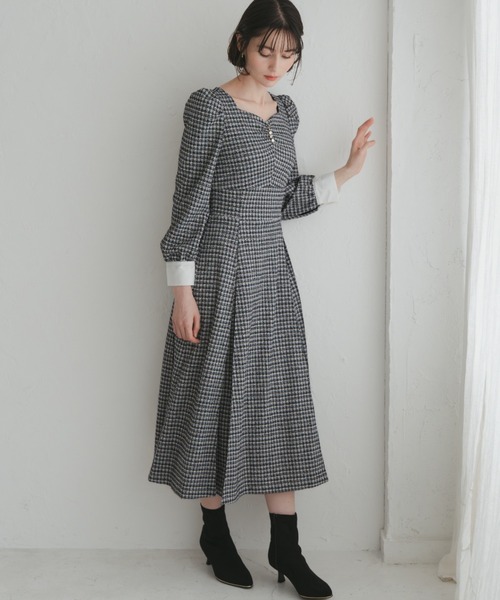 drawer カットジャガードフレアスリーブワンピース 31 Sons de mode（トランテアン ソン ドゥ モード） ワンピース 2025