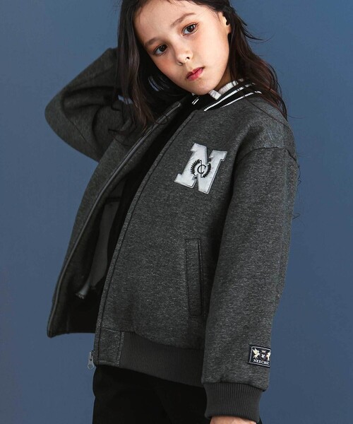 nexchic（ネクシック） スタジャン アウター ロゴバッチ裏シャギー