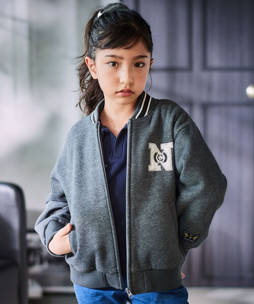 nexchic（ネクシック） スタジャン アウター ロゴバッチ裏シャギー