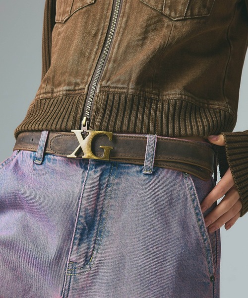 X-girl（エックスガール） ベルト XG EMBLEM CLASP FAUX LEATHER BELT