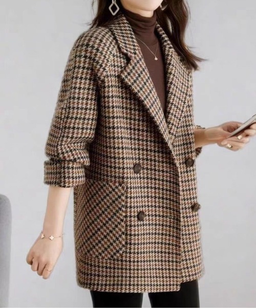 千鳥格子 コートのおすすめ人気商品一覧 通販 - Yahoo!ショッピング