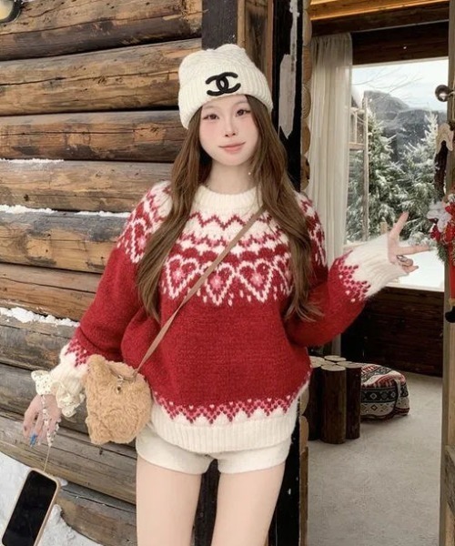 「GEMEDA」 長袖ニット M グレー レディース_画像7