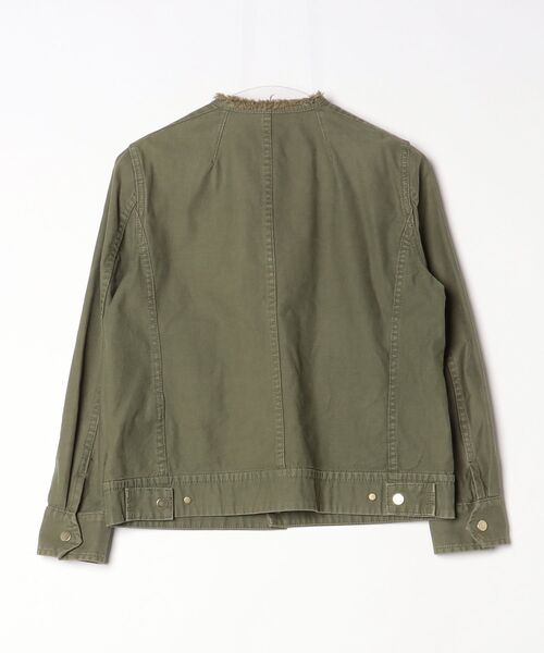 「MACPHEE」 ノーカラージャケット 36 グリーン レディース_画像2