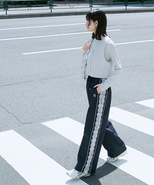 「forksy.」 イージーパンツ FREE ネイビー レディース_画像3