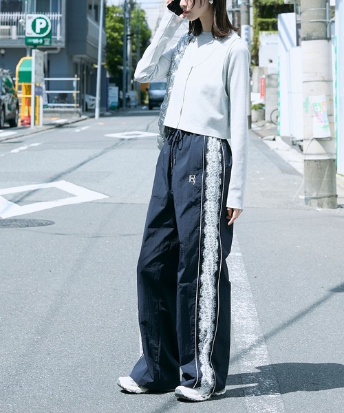 「forksy.」 イージーパンツ FREE ネイビー レディース_画像4