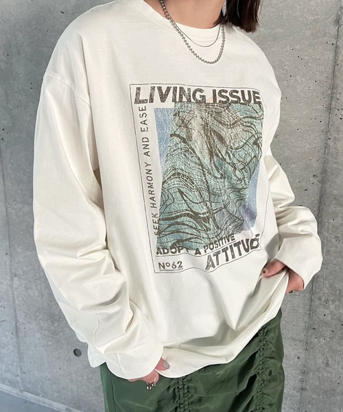 「PAGEBOY」 長袖カットソー FREE オフホワイト レディース_画像3