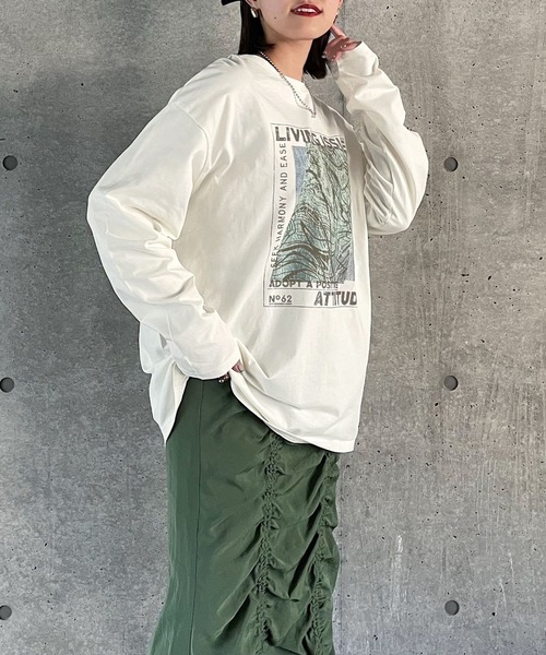 「PAGEBOY」 長袖カットソー FREE オフホワイト レディース_画像4