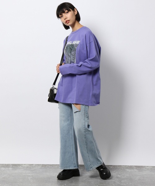 「PAGEBOY」 長袖カットソー FREE オフホワイト レディース_画像9