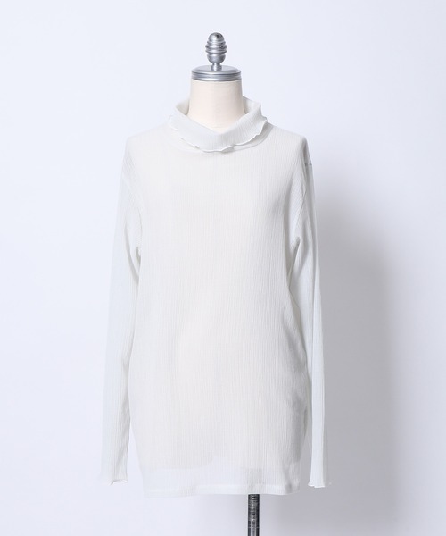 「haupia」 長袖カットソー MEDIUM ライトグレー レディース_画像2