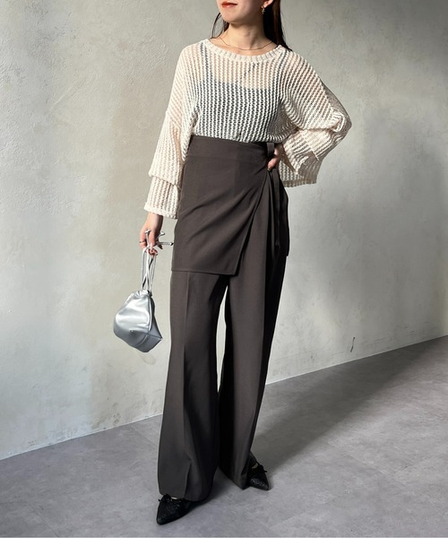 「Thevon」 スラックス M ベージュ レディース_画像7