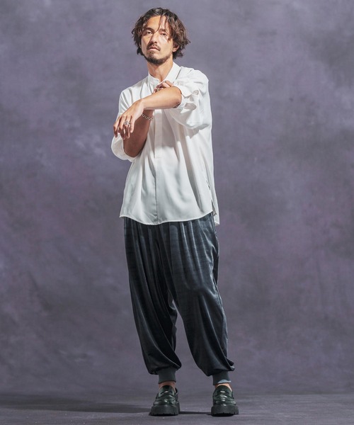 「Jih Nunc」 長袖シャツ S ブルーグレー メンズ_画像5