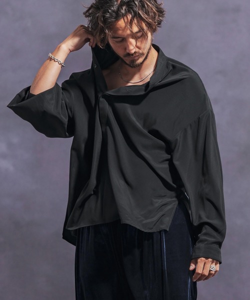 「Jih Nunc」 長袖シャツ S ブルーグレー メンズ_画像9