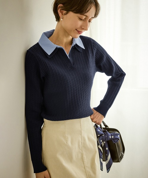 ROPE' PICNIC（ロペ ピクニック） ニット セーター ダブルカラーミニ