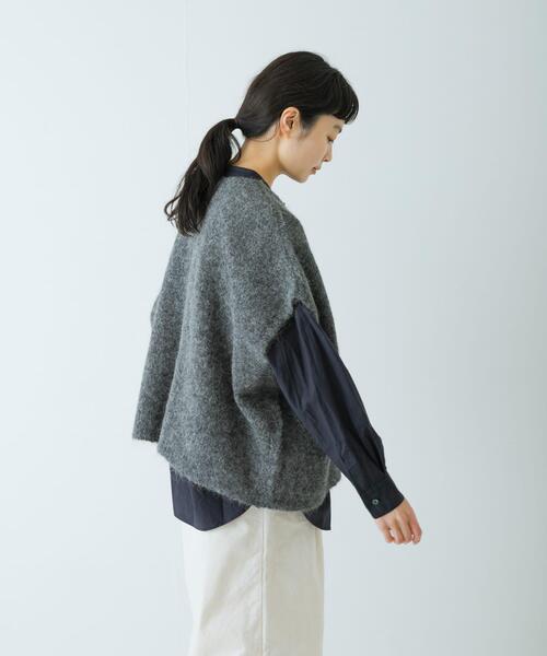 かぐれ ベスト ジレ アルパカワイドニットベスト レディース