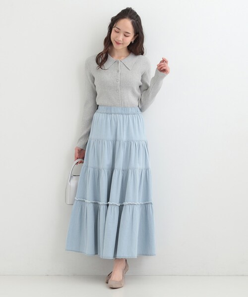 SHOO・LA・RUE（シューラルー） デニムスカート 「ライトオンスデニム