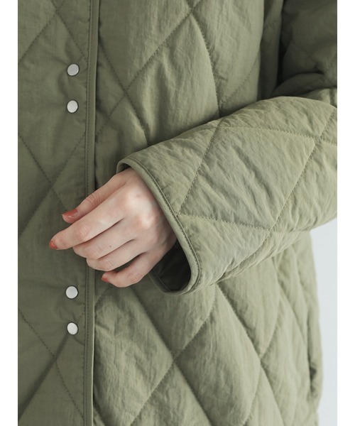 「Green Parks」 ノーカラーコート FREE イエロー レディース_画像9