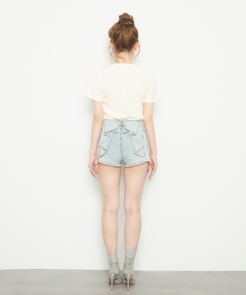 「TITTY&CO.」 デニムショートパンツ MEDIUM ブルー レディース_画像6