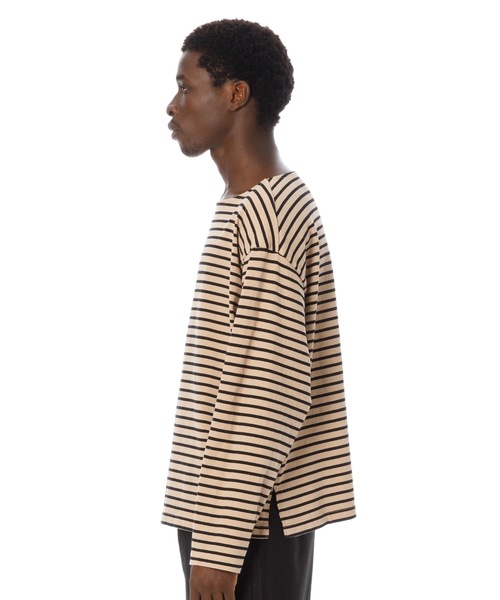 「Sandinista」 長袖Tシャツ MEDIUM ベージュ×ブラック メンズ_画像4