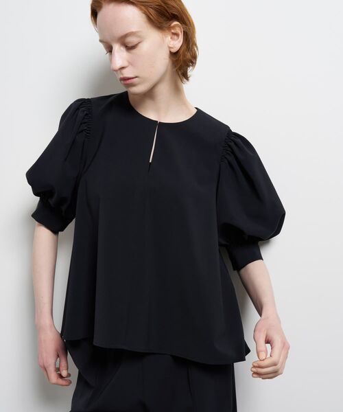 LANVIN en Bleu ブラウス シャツ ポリエステルツイルギャザースリー 