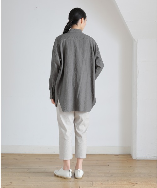 「Plantation」 長袖ブラウス M size ダークグレー レディース_画像2