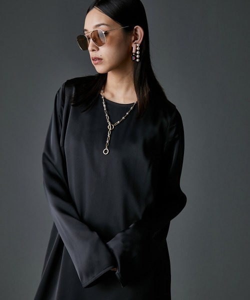 「GEVS.」 長袖ワンピース 3L カーキ レディース_画像6