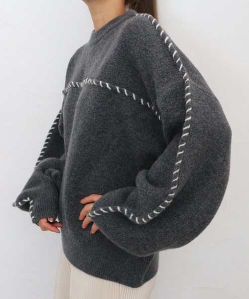 「TRUNC」 長袖ニット FREE グレー レディース_画像4