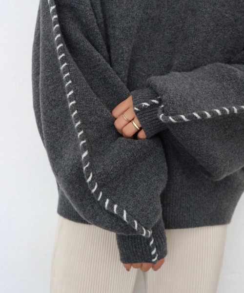 「TRUNC」 長袖ニット FREE グレー レディース_画像6