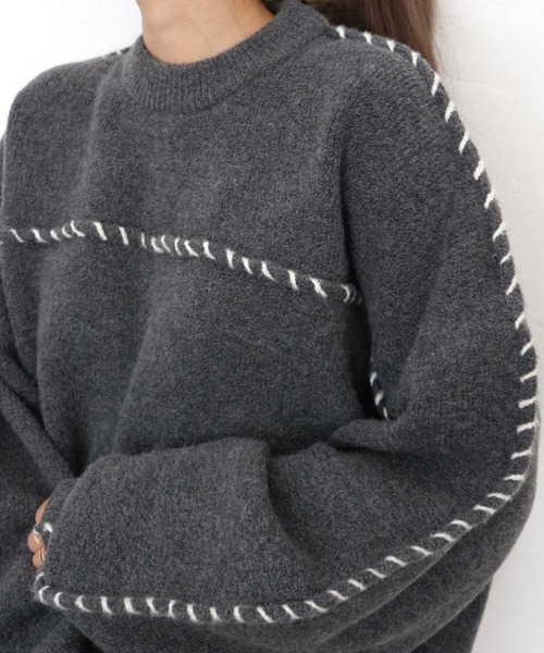 「TRUNC」 長袖ニット FREE グレー レディース_画像7