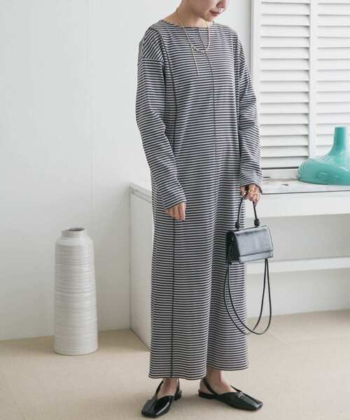 「KBF」 長袖ワンピース ONE グリーン系その他 レディース_画像4