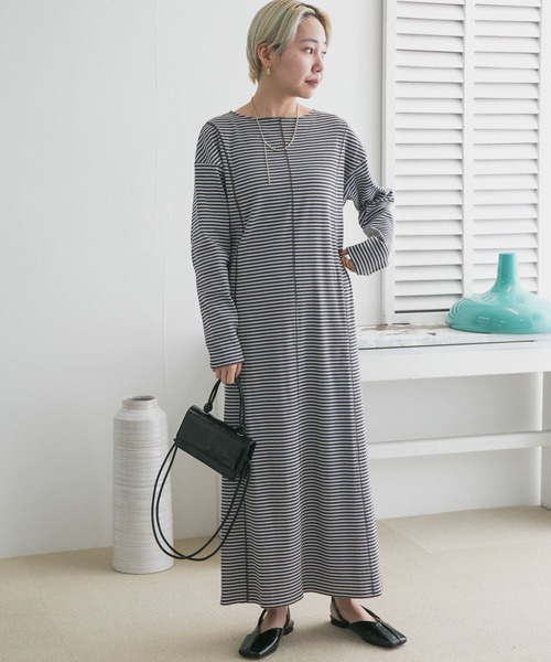 「KBF」 長袖ワンピース ONE グリーン系その他 レディース_画像7