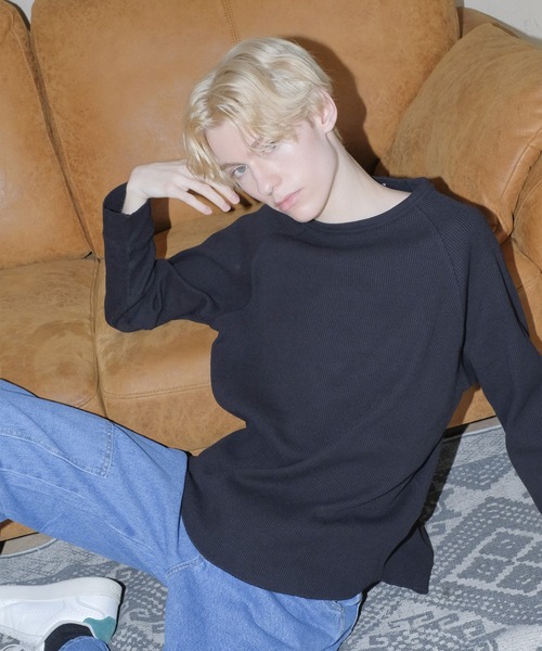 「FRUIT OF THE LOOM」 長袖Tシャツ M ブラック メンズ_画像6