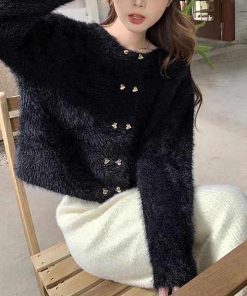 「Miniministore」 ニットカーディガン フリー パープル レディース_画像8