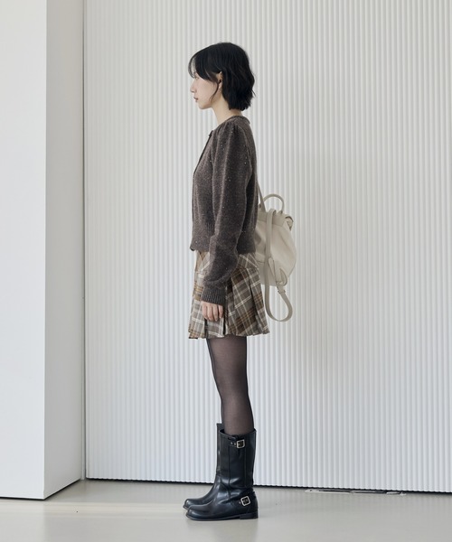 「UNE MANSION」 ニットカーディガン FREE レッド レディース_画像3