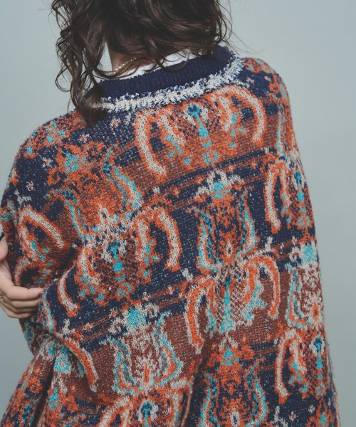 「Unitage」 ニットカーディガン FREE ネイビー レディース_画像2