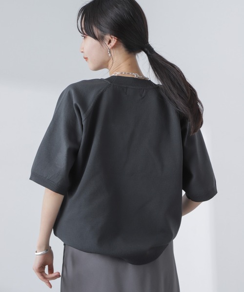 「PENNEYS」 半袖ニット FREE チャコール レディース_画像6