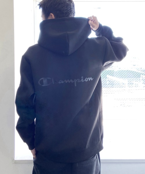 「Champion」 ジップアップパーカー M ブラック メンズの画像
