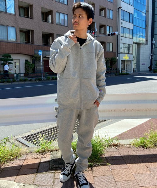 「Champion」 ジップアップパーカー M ブラック メンズの画像