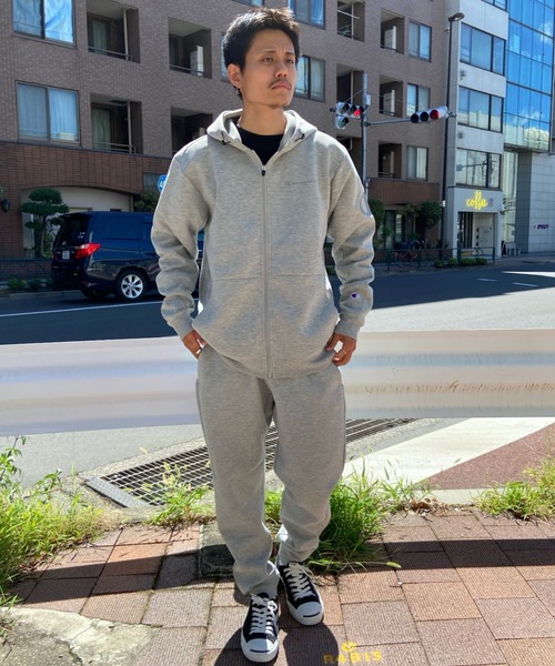 「Champion」 ジップアップパーカー M ブラック メンズの画像