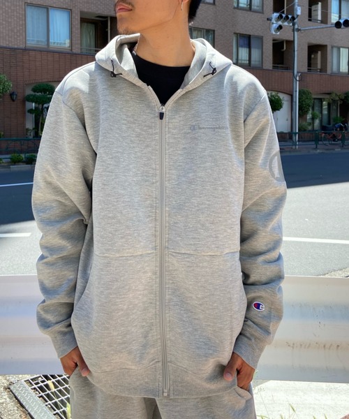 「Champion」 ジップアップパーカー M ブラック メンズの画像