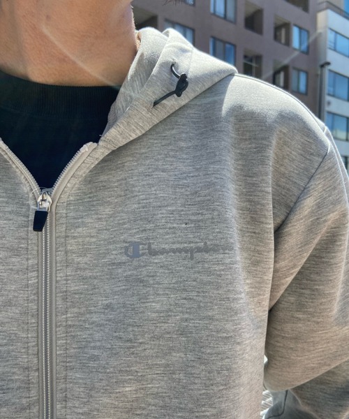 「Champion」 ジップアップパーカー M ブラック メンズの画像