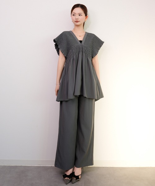 DRESS+（ドレスプラス） セットアップ 楊柳素材が涼しげなセットアップ