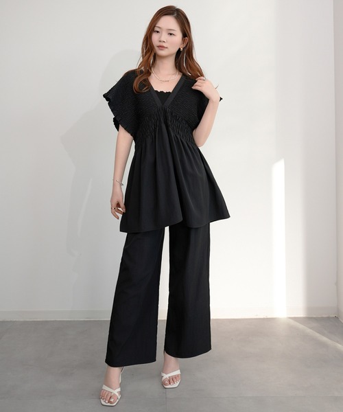 DRESS+（ドレスプラス） セットアップ 楊柳素材が涼しげなセットアップ