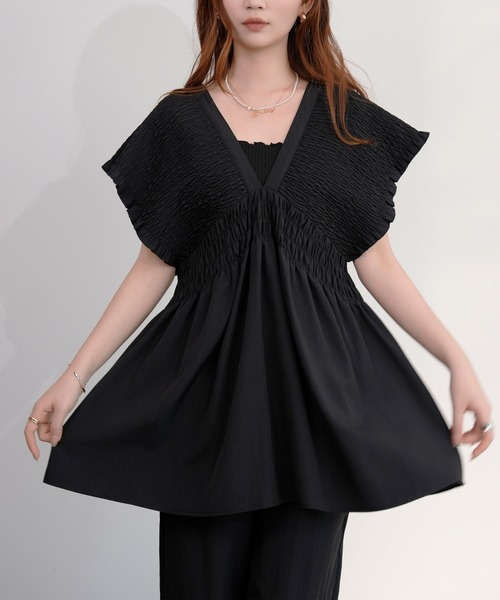 DRESS+（ドレスプラス） セットアップ 楊柳素材が涼しげなセットアップ
